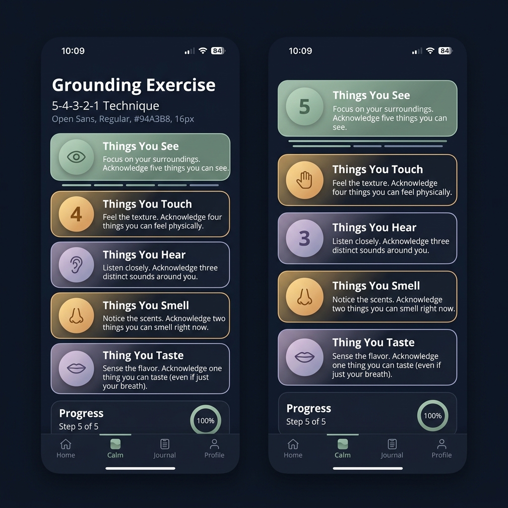 Catly grounding exercise interface