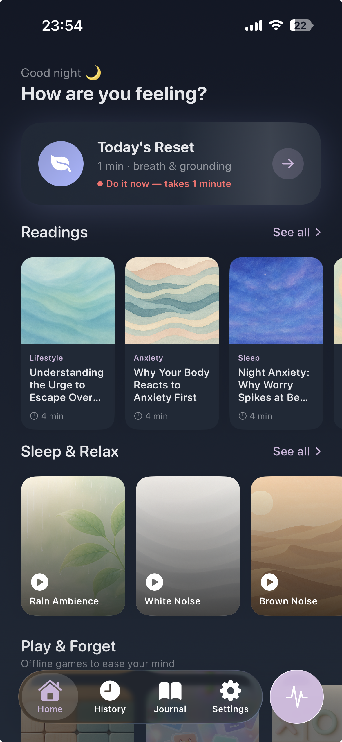 Catly app main screen